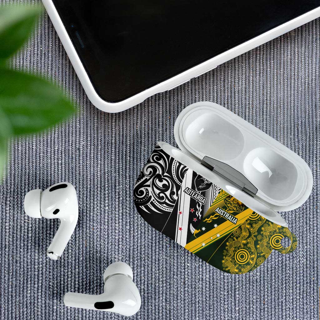 Aotearoa Australia Rugby AirPods Case Maori and Aboriginal Art Sporty Style - Polynesian Pride