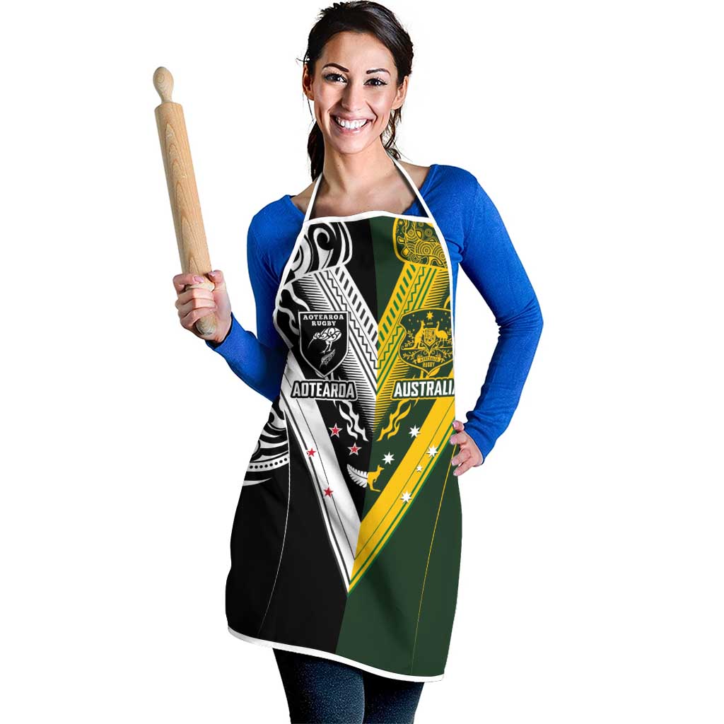 Aotearoa Australia Rugby Apron Maori and Aboriginal Art Sporty Style - Polynesian Pride