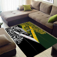 Aotearoa Australia Rugby Area Rug Maori and Aboriginal Art Sporty Style - Polynesian Pride