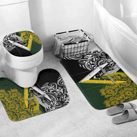 Aotearoa Australia Rugby Bathroom Set Maori and Aboriginal Art Sporty Style - Polynesian Pride