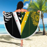 Aotearoa Australia Rugby Beach Blanket Maori and Aboriginal Art Sporty Style LT03 - Polynesian Pride