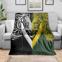 Aotearoa Australia Rugby Blanket Maori and Aboriginal Art Sporty Style - Polynesian Pride