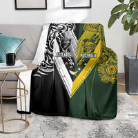 Aotearoa Australia Rugby Blanket Maori and Aboriginal Art Sporty Style - Polynesian Pride