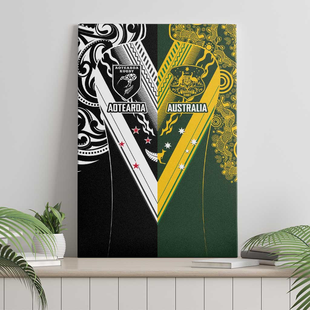 Aotearoa Australia Rugby Canvas Wall Art Maori and Aboriginal Art Sporty Style LT03 - Polynesian Pride