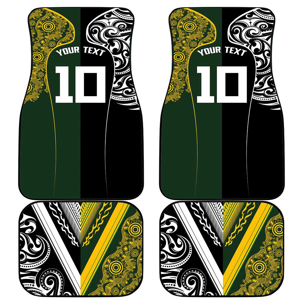 Aotearoa Australia Rugby Car Mats Maori and Aboriginal Art Sporty Style LT03 - Polynesian Pride