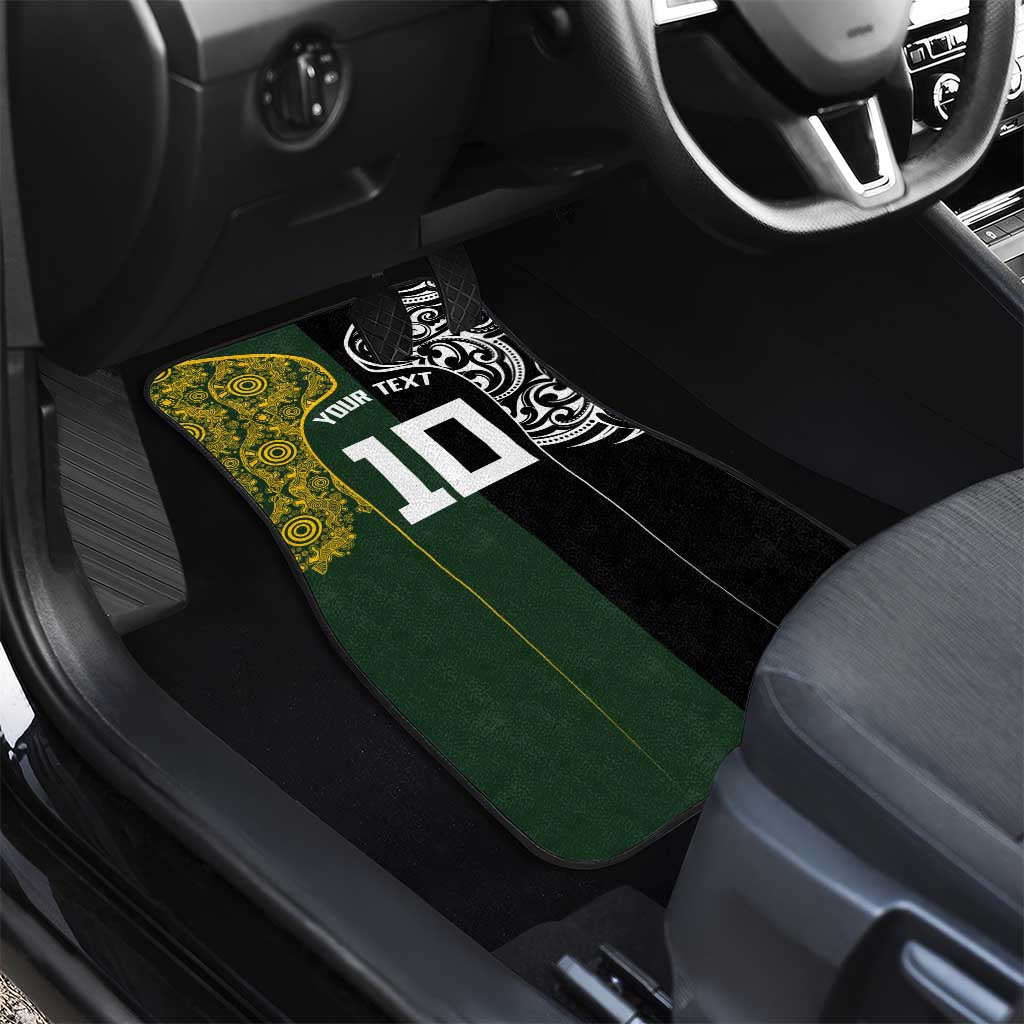 Aotearoa Australia Rugby Car Mats Maori and Aboriginal Art Sporty Style LT03 - Polynesian Pride