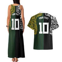 Aotearoa Australia Rugby Custom Couples Matching Tank Maxi Dress and Hawaiian Shirt Maori and Aboriginal Art Sporty Style - Polynesian Pride