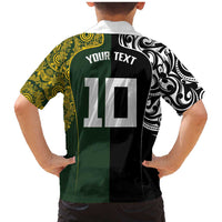 Aotearoa Australia Rugby Custom Family Matching Mermaid Dress and Hawaiian Shirt Maori and Aboriginal Art Sporty Style - Polynesian Pride