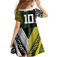 Aotearoa Australia Rugby Custom Family Matching Tank Maxi Dress and Hawaiian Shirt Maori and Aboriginal Art Sporty Style - Polynesian Pride