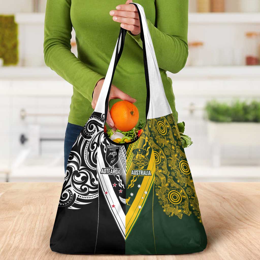 Aotearoa Australia Rugby Grocery Bag Maori and Aboriginal Art Sporty Style LT03 - Polynesian Pride