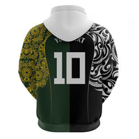 Aotearoa Australia Rugby Custom Hoodie Maori and Aboriginal Art Sporty Style - Polynesian Pride