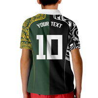 Aotearoa Australia Rugby Custom Kid Polo Shirt Maori and Aboriginal Art Sporty Style - Polynesian Pride