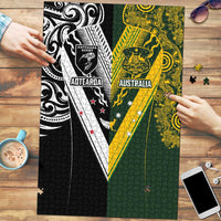 Aotearoa Australia Rugby Puzzle Maori and Aboriginal Art Sporty Style - Polynesian Pride