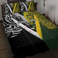 Aotearoa Australia Rugby Quilt Bed Set Maori and Aboriginal Art Sporty Style - Polynesian Pride