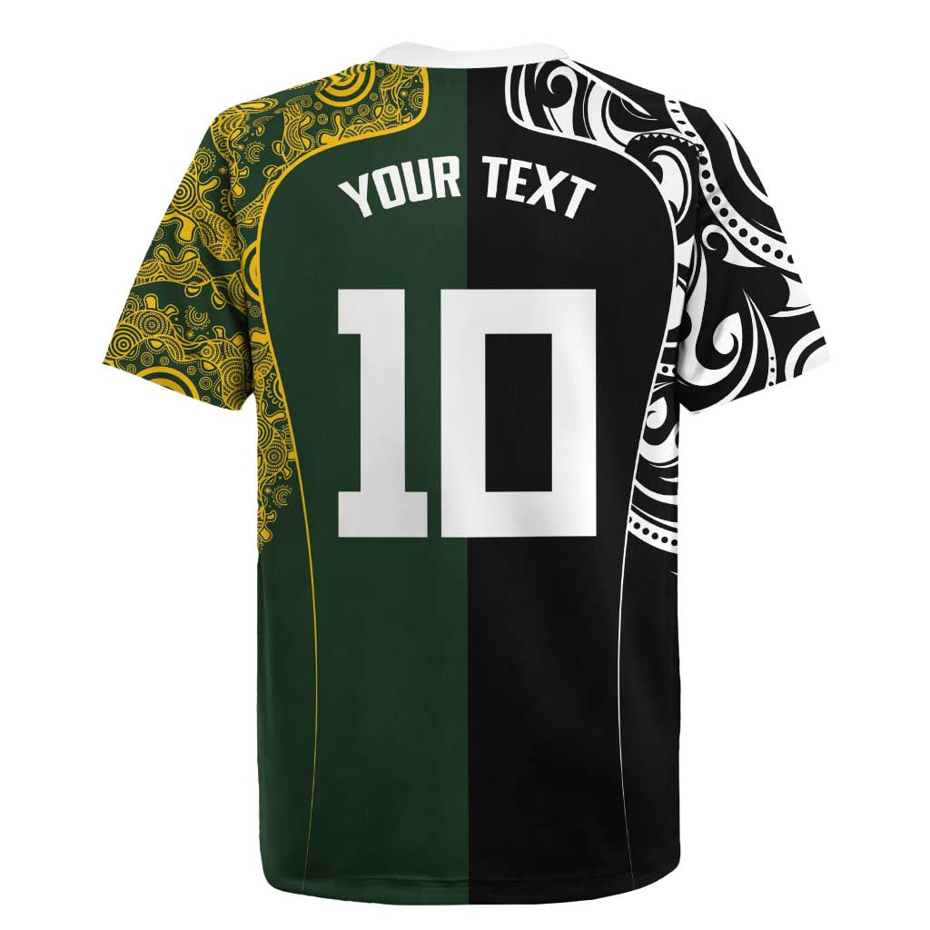 Aotearoa Australia Rugby Custom Rugby Jersey Maori and Aboriginal Art Sporty Style LT03 - Polynesian Pride