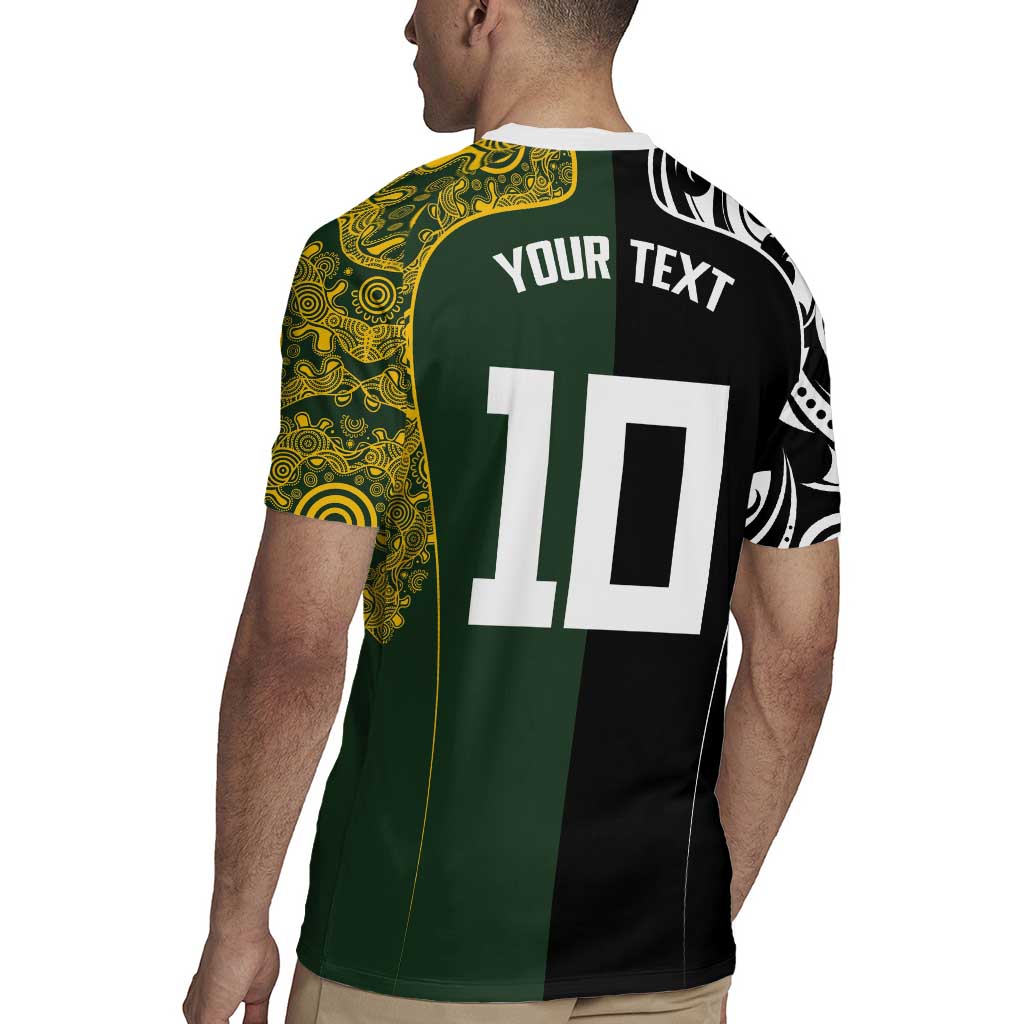 Aotearoa Australia Rugby Custom Rugby Jersey Maori and Aboriginal Art Sporty Style LT03 - Polynesian Pride