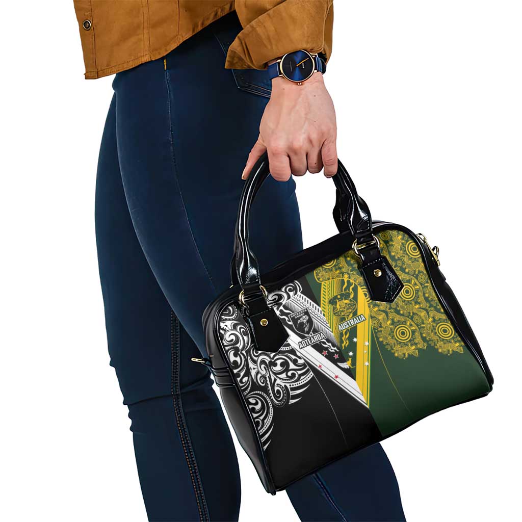 Aotearoa Australia Rugby Shoulder Handbag Maori and Aboriginal Art Sporty Style - Polynesian Pride
