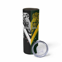 Aotearoa Australia Rugby Custom Skinny Tumbler Maori and Aboriginal Art Sporty Style - Polynesian Pride