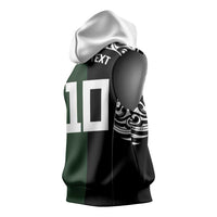 Aotearoa Australia Rugby Custom Sleeveless Hoodie Maori and Aboriginal Art Sporty Style - Polynesian Pride