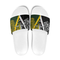 Aotearoa Australia Rugby Slide Sandals Maori and Aboriginal Art Sporty Style - Polynesian Pride