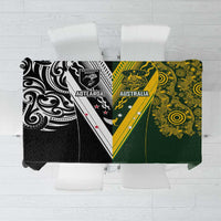 Aotearoa Australia Rugby Tablecloth Maori and Aboriginal Art Sporty Style LT03 Green - Polynesian Pride