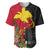 Papua New Guinea Baseball Jersey Birds Of Paradise Mix Tropical Flower Polynesian Pattern LT03 Red - Polynesian Pride