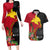 Papua New Guinea Couples Matching Long Sleeve Bodycon Dress and Hawaiian Shirt Birds Of Paradise Mix Tropical Flower Polynesian Pattern LT03 Red - Polynesian Pride