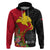 Custom Papua New Guinea Hoodie Birds Of Paradise Mix Tropical Flower Polynesian Pattern LT03 Pullover Hoodie Red - Polynesian Pride