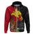 Custom Papua New Guinea Hoodie Birds Of Paradise Mix Tropical Flower Polynesian Pattern LT03 Zip Hoodie Red - Polynesian Pride