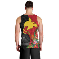 Custom Papua New Guinea Men Tank Top Birds Of Paradise Mix Tropical Flower Polynesian Pattern LT03 - Polynesian Pride