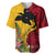 Papua New Guinea Baseball Jersey Birds Of Paradise Mix Tropical Flower Polynesian Pattern LT03 Yellow - Polynesian Pride