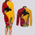 Papua New Guinea Couples Matching Long Sleeve Bodycon Dress and Long Sleeve Button Shirts Birds Of Paradise Mix Tropical Flower Polynesian Pattern LT03 - Polynesian Pride