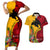 Papua New Guinea Couples Matching Short Sleeve Bodycon Dress and Hawaiian Shirt Birds Of Paradise Mix Tropical Flower Polynesian Pattern LT03 Yellow - Polynesian Pride