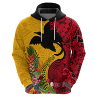 Papua New Guinea Hoodie Birds Of Paradise Mix Tropical Flower Polynesian Pattern LT03 - Polynesian Pride