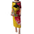 Papua New Guinea Puletasi Birds Of Paradise Mix Tropical Flower Polynesian Pattern LT03 Long Dress Yellow - Polynesian Pride