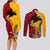 Custom Papua New Guinea Couples Matching Long Sleeve Bodycon Dress and Long Sleeve Button Shirts Birds Of Paradise Mix Tropical Flower Polynesian Pattern LT03 - Polynesian Pride