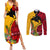 Custom Papua New Guinea Couples Matching Summer Maxi Dress and Long Sleeve Button Shirts Birds Of Paradise Mix Tropical Flower Polynesian Pattern LT03 Yellow - Polynesian Pride