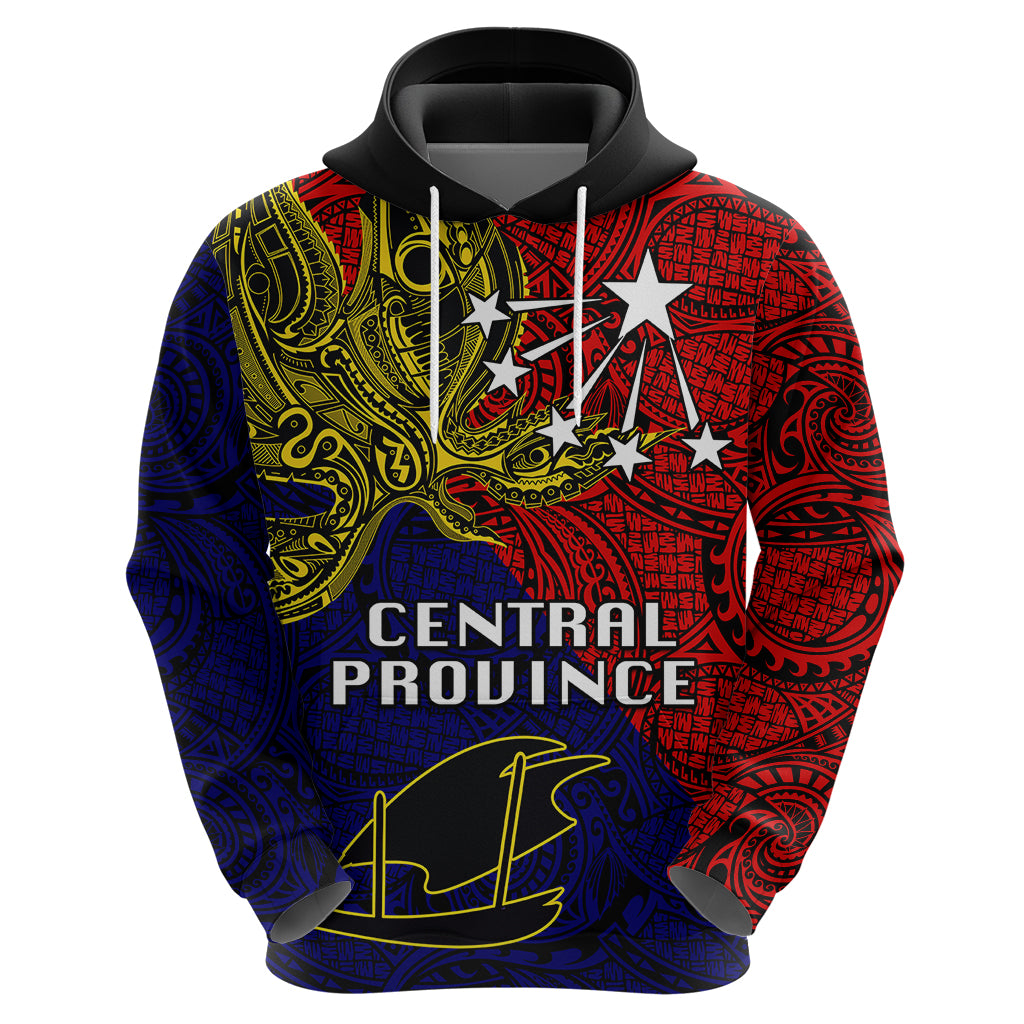 Papua New Guinea Central Province Hoodie PNG Birds Of Paradise Polynesian Arty Style LT03 - Polynesian Pride