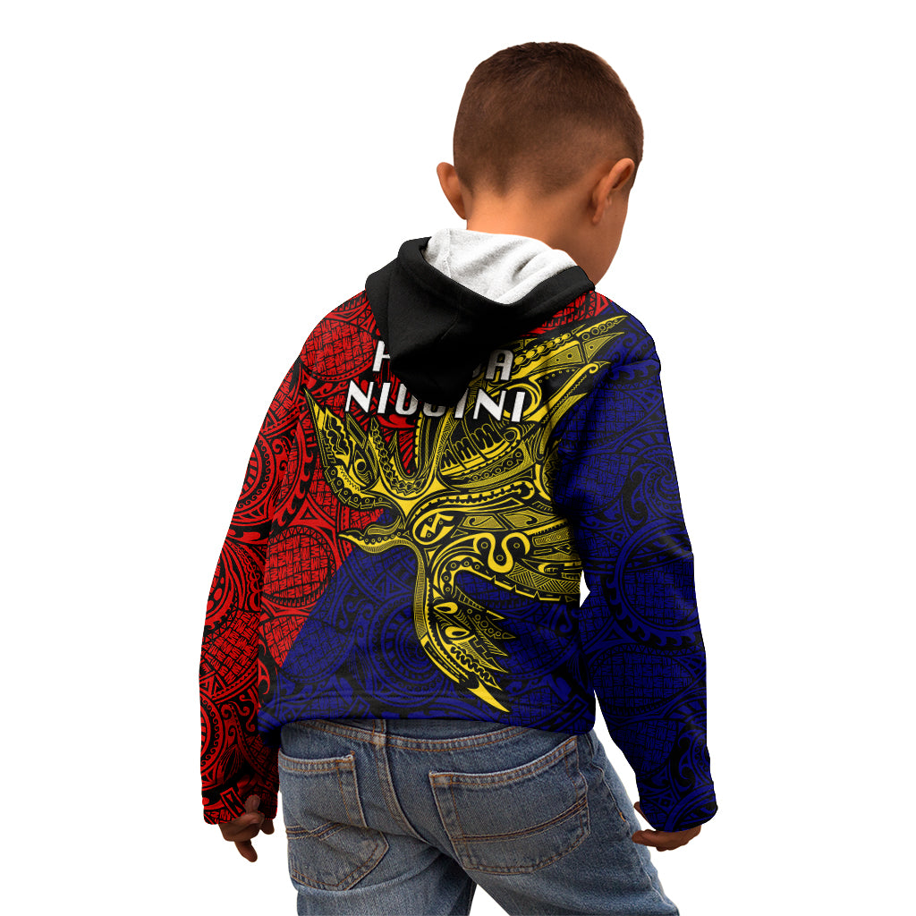 Papua New Guinea Central Province Kid Hoodie PNG Birds Of Paradise Polynesian Arty Style LT03 - Polynesian Pride