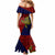 Papua New Guinea Central Province Mermaid Dress PNG Birds Of Paradise Polynesian Arty Style LT03 - Polynesian Pride