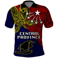 Papua New Guinea Central Province Polo Shirt PNG Birds Of Paradise Polynesian Arty Style LT03 Red - Polynesian Pride