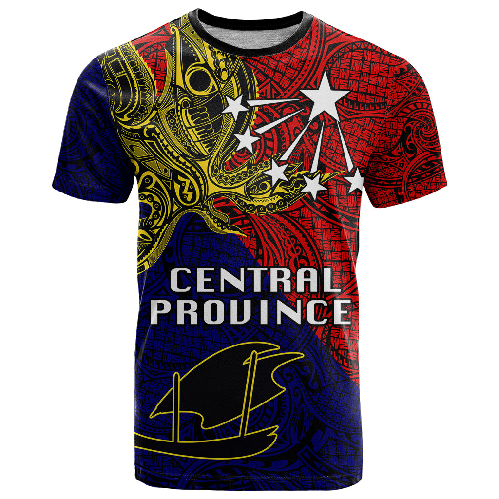 Papua New Guinea Central Province T Shirt PNG Birds Of Paradise Polynesian Arty Style LT03 Red - Polynesian Pride