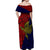 Custom Papua New Guinea Central Province Off Shoulder Maxi Dress PNG Birds Of Paradise Polynesian Arty Style LT03 - Polynesian Pride