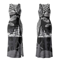 Hawaiian Reef Triggerfish Couples Matching Tank Maxi Dress and Hawaiian Shirt Polynesian Art with Tribal Humuhumunukunukuapua'a LT03 - Polynesian Pride