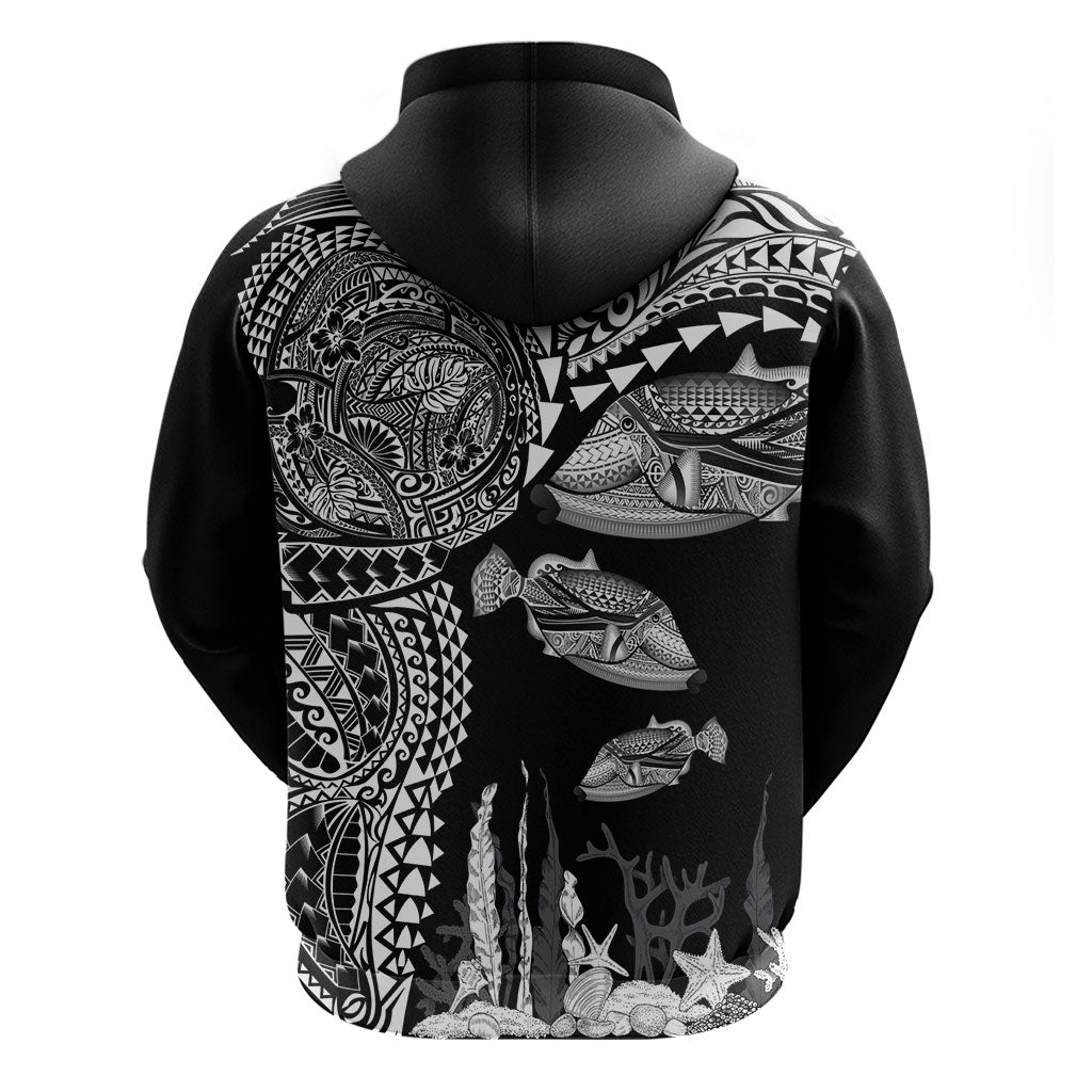 Hawaiian Reef Triggerfish Hoodie Polynesian Art with Tribal Humuhumunukunukuapua'a LT03 - Polynesian Pride
