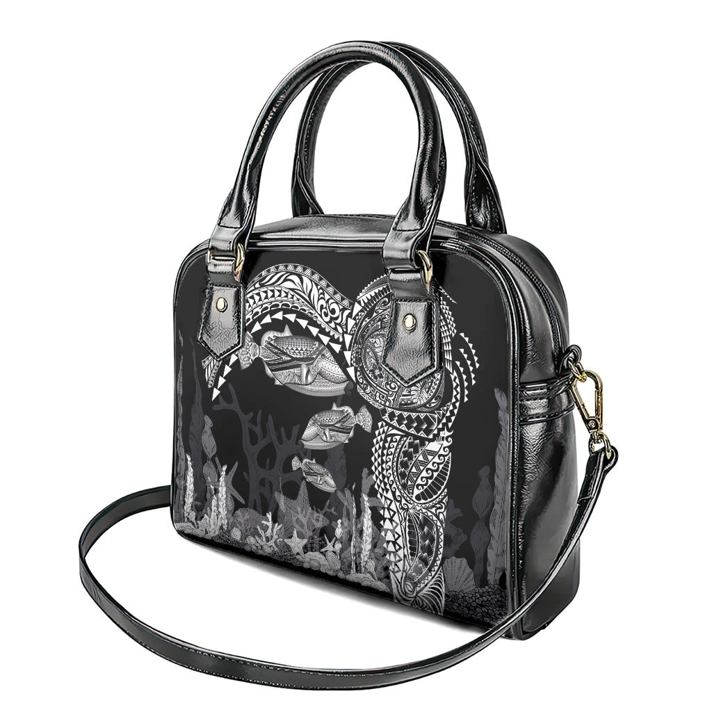 Hawaiian Reef Triggerfish Shoulder Handbag Polynesian Art with Tribal Humuhumunukunukuapua'a LT03 - Polynesian Pride