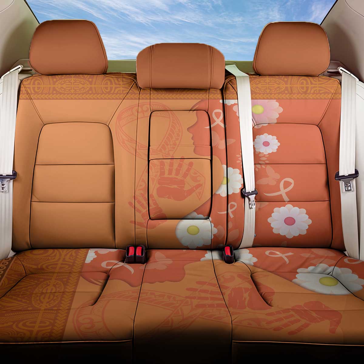 International Day for the Elimination of Violence Against Women Back Car Seat Cover Polynesian Pattern