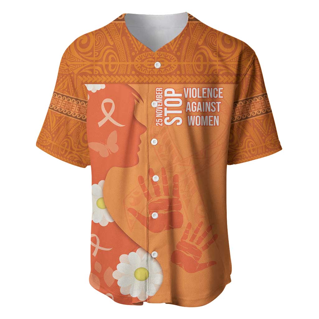 International Day for the Elimination of Violence Against Women Baseball Jersey Polynesian Pattern