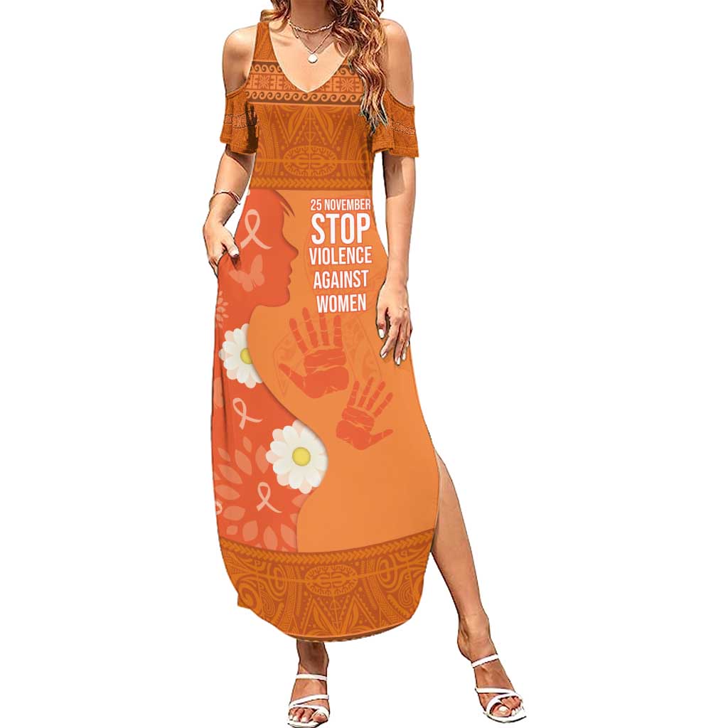 International Day for the Elimination of Violence Against Women Family Matching Summer Maxi Dress and Hawaiian Shirt Polynesian Pattern