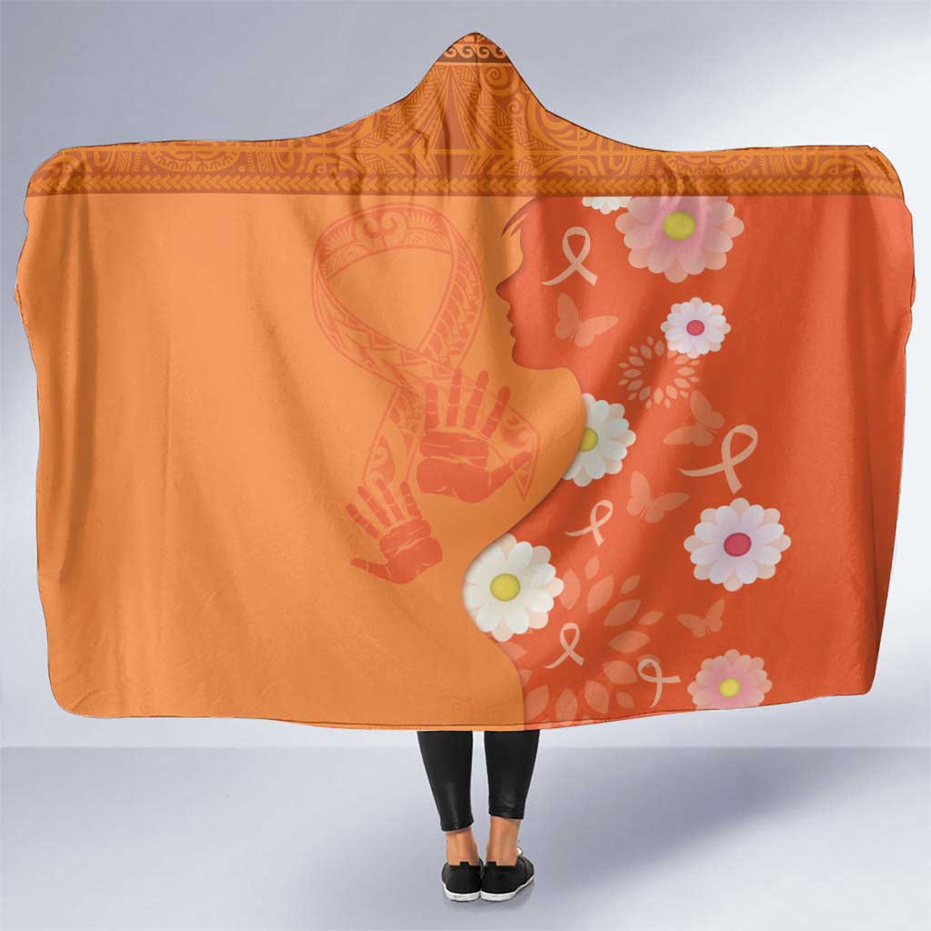 International Day for the Elimination of Violence Against Women Hooded Blanket Polynesian Pattern